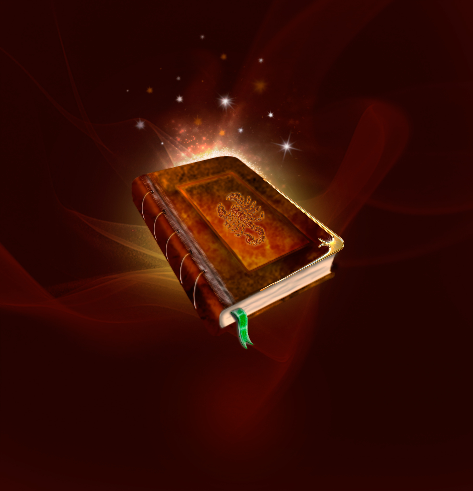 Floating magical book