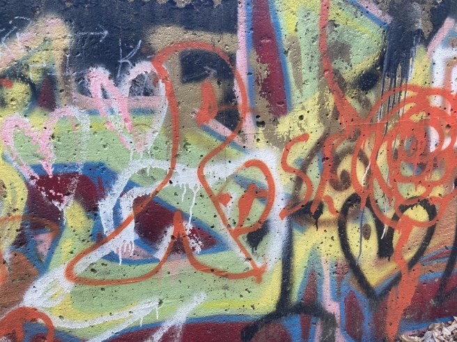 Graffiti from Girl Scout Lake area with name "Rose"